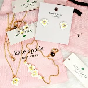 🎀 Kate Spade Precious pansy jewelry - complete